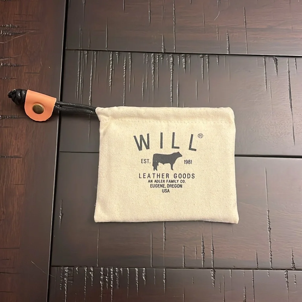 Will Leather Goods Bi Fold Wallet Card Case Black new